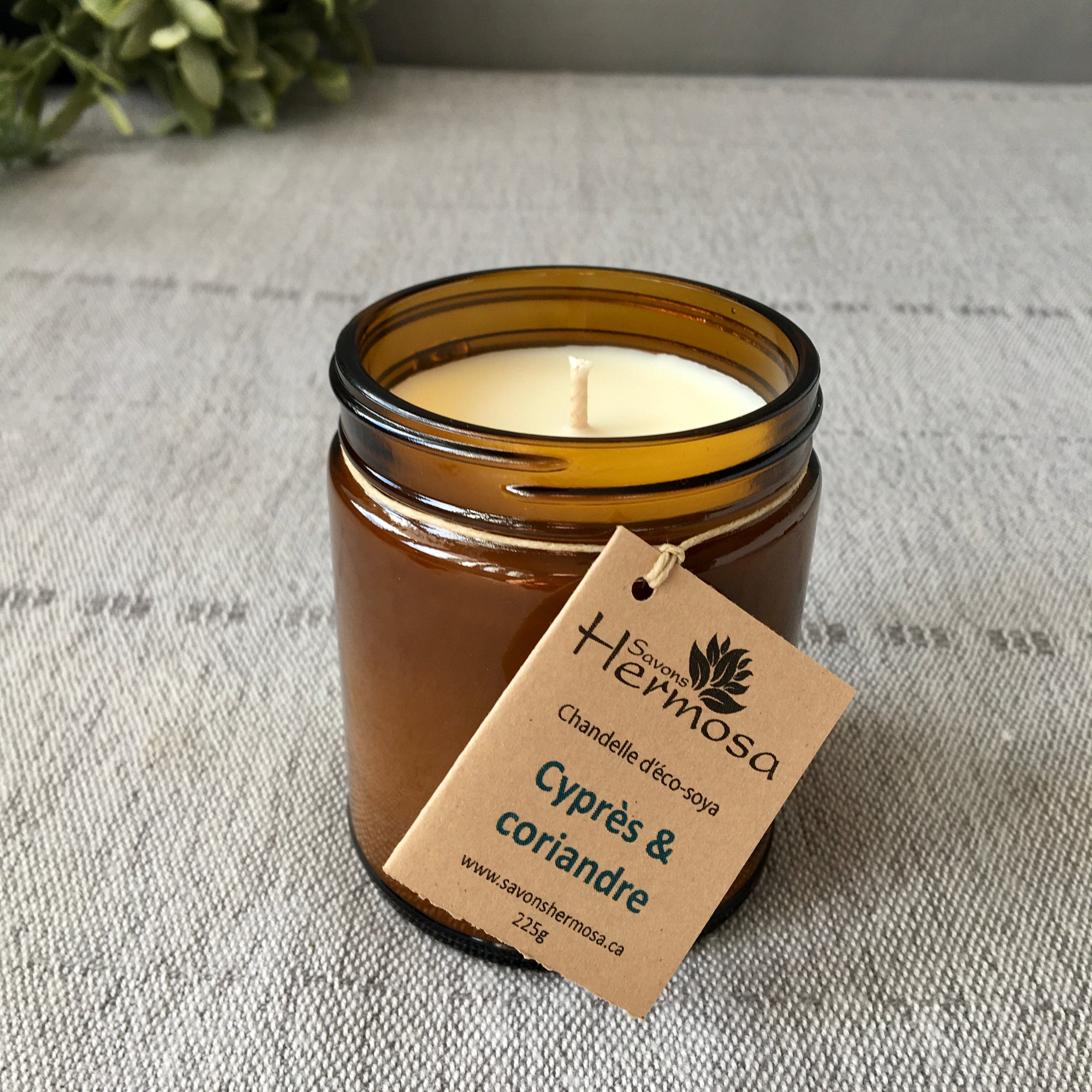Chandelles d'éco-soya Cyprès & coriandre